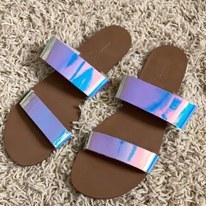 J Crew Sandals || Holographic